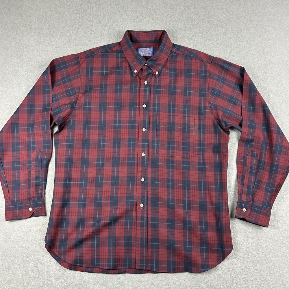 Vintage Pendleton Shirt Mens XL‎ Wool Plaid Robinson Dress Tartan Made USA 70s